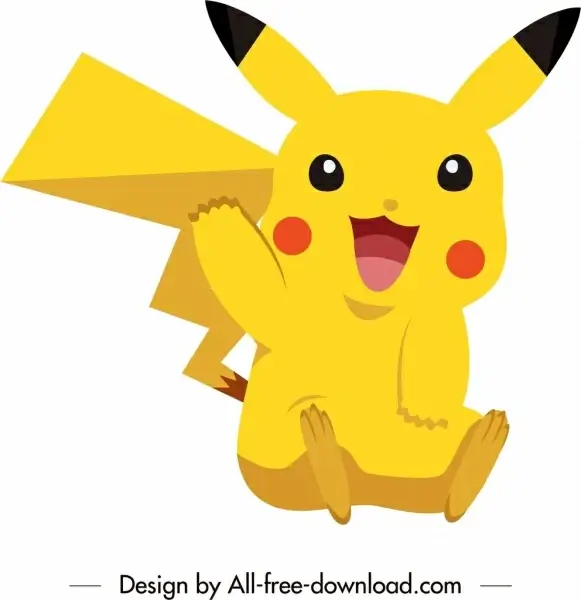 pikachu cartoon character icon cute yellow sketch