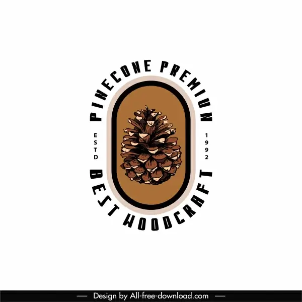 pine cone logotype flat classic design