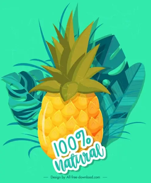 pineapple advertising banner colorful classical decor