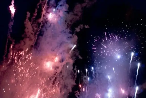 pink and purple fireworks