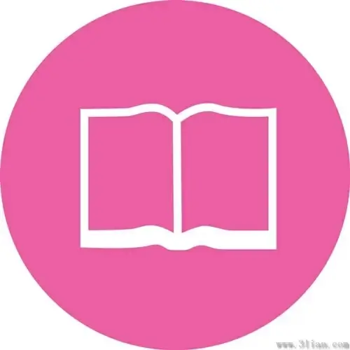 pink background book icon vector