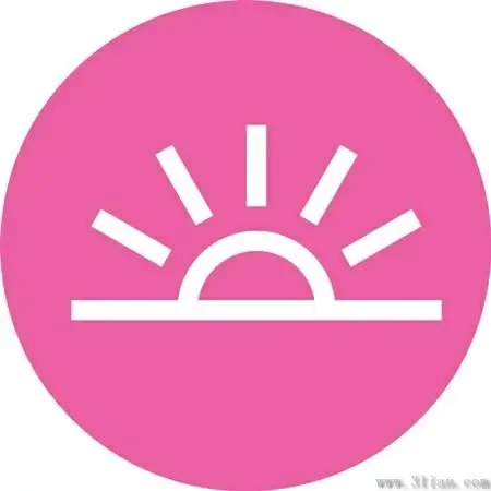 pink background sun icon vector