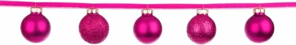 pink baubles on a ribbon