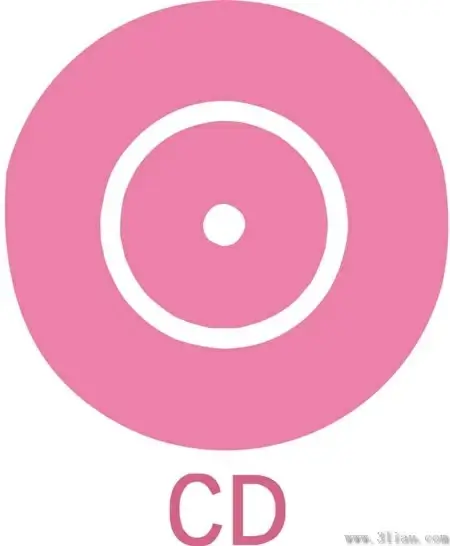 pink cd icon vector