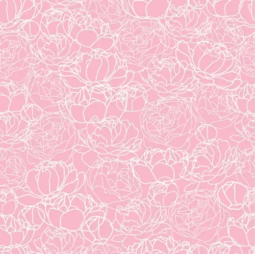 pink peonies seamless pattern hand drawing vector