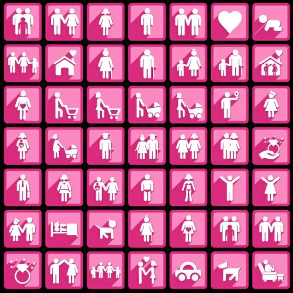 pink people icons vector graphics