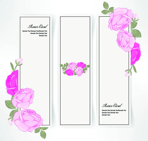 pink rose banner vector
