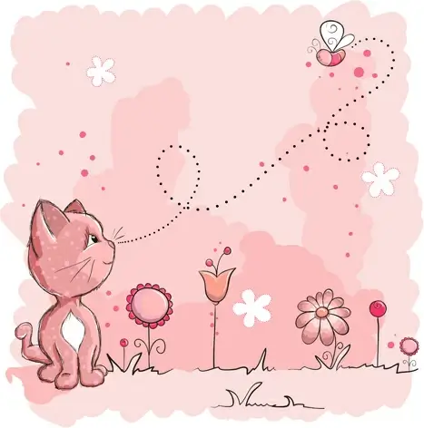 pink style kid card designs vector 