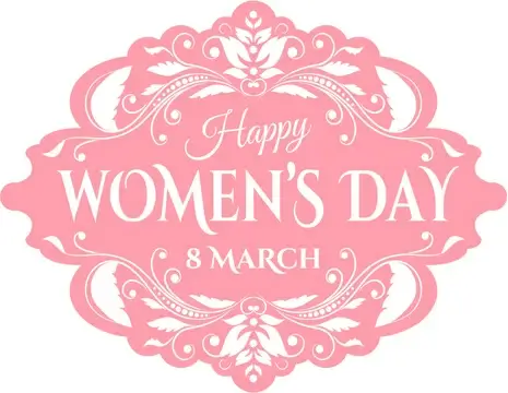 pink womens day label vectors