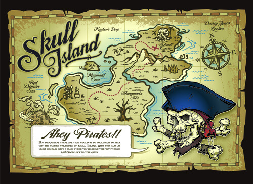 pirates adventures maps vector