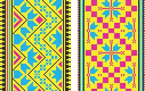 pixel pattern templates flat colorful symmetric decor