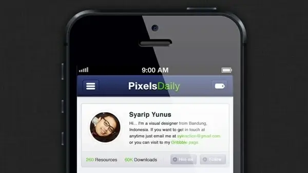 PixelsDaily iPhone App Interface PSD & CSS 