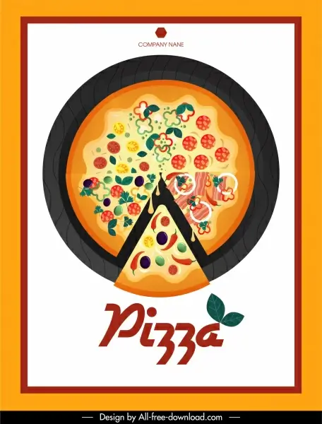 pizza advertising background colorful cut pie sketch