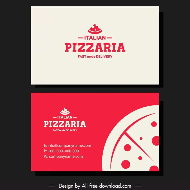 pizza restaurant business card template 