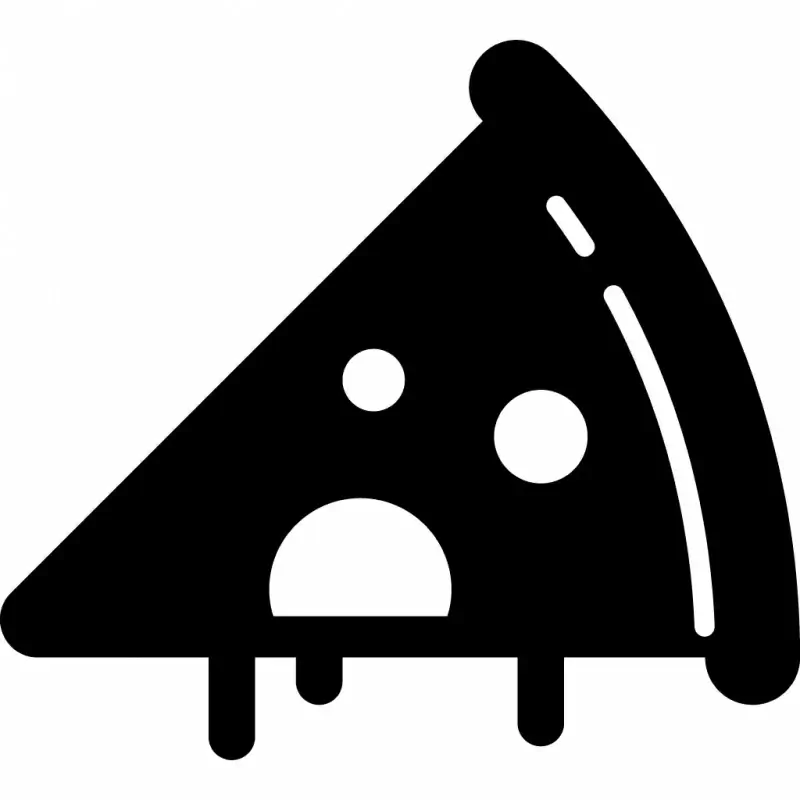 pizza slice sign icon flat dark contrast silhouette outline