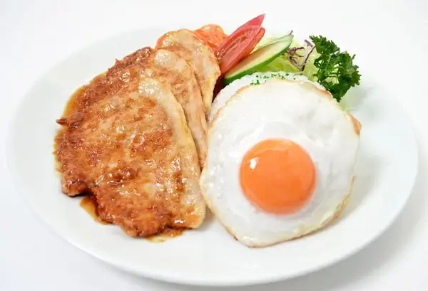 plate lunch pork ginger and eggs