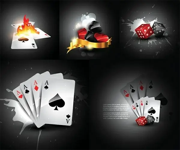 playing cards and dice vector
