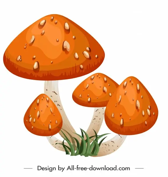 poisonous mushroom icon orange spotted decor