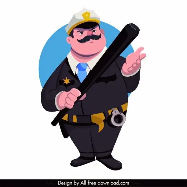 Police career icon cartoon character sketch Vectors graphic art designs in  editable .ai .eps .svg .cdr format free and easy download unlimit id:6839673