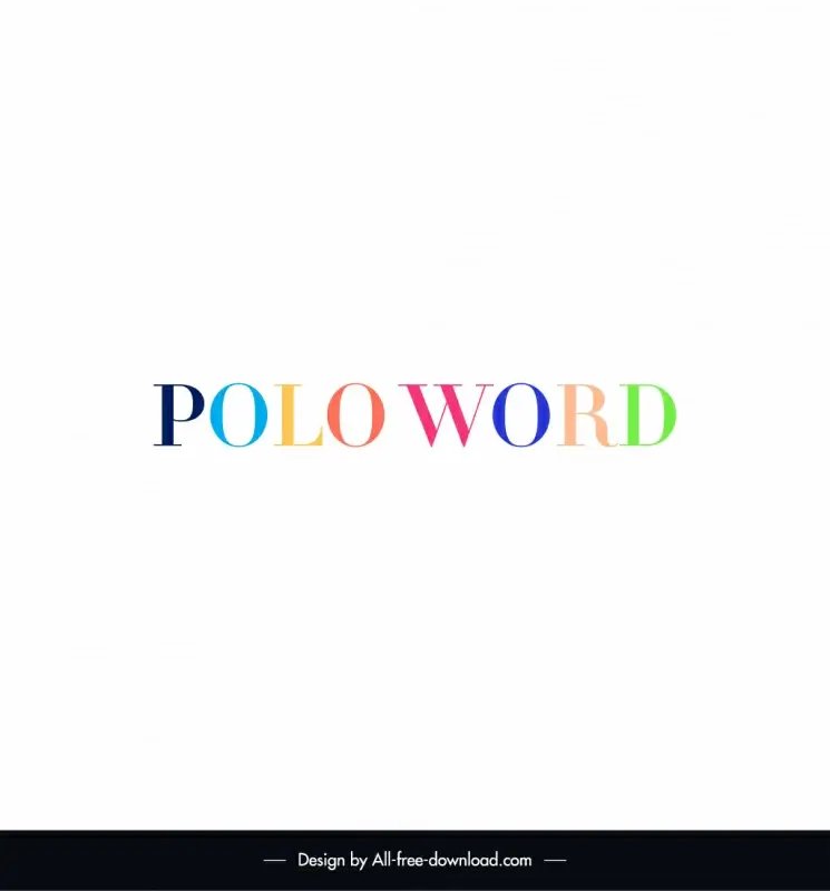 polo word logo modern flat colorful texts