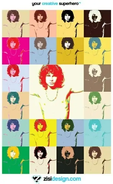 Pop Art Jim Morrison The Doors Poster Vector