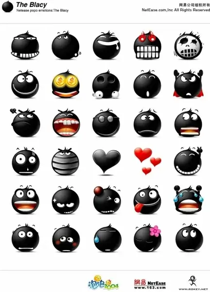 Popo Emoticons - The Blacy icons pack