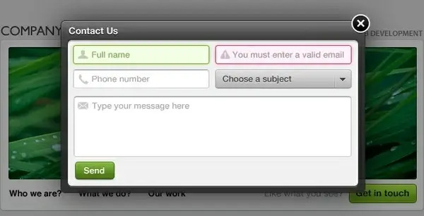 Pop-up Contact Form