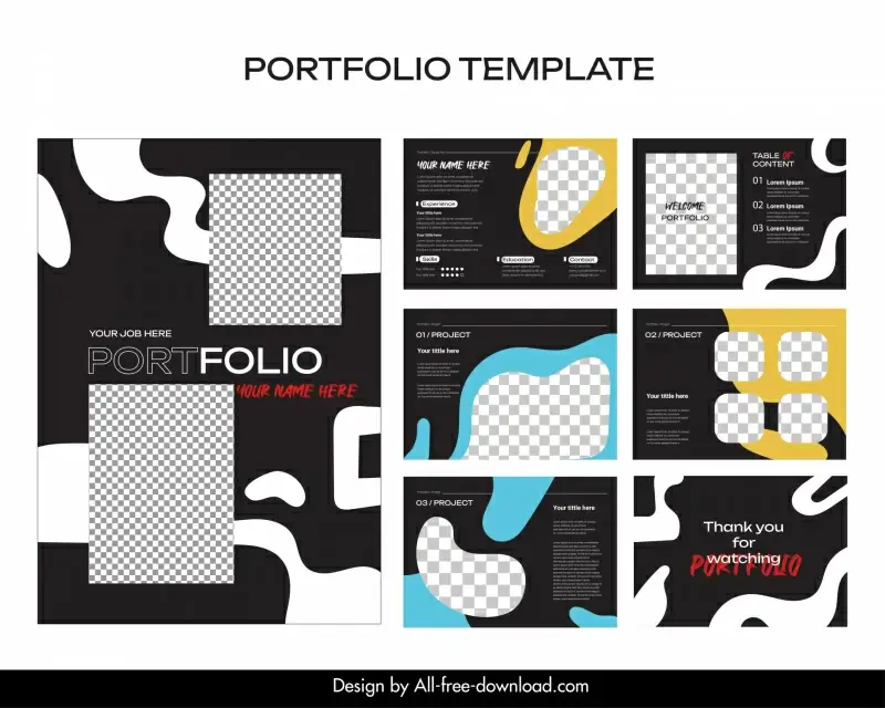 portfolio business template contrast checkered geometry 