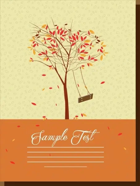 postcard cover background autumn style colorful leaves ornament