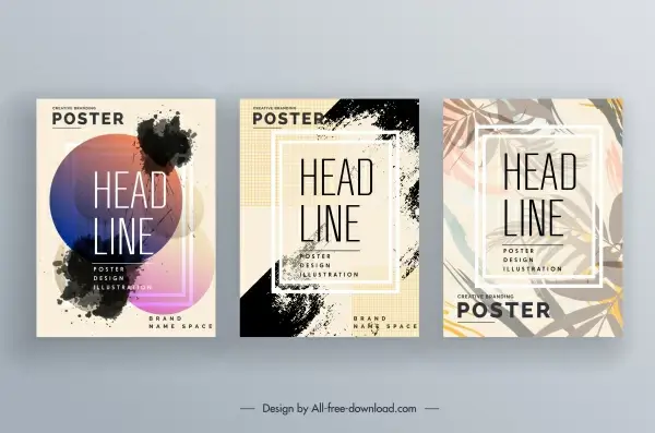 poster templates colorful blurred grunge decor