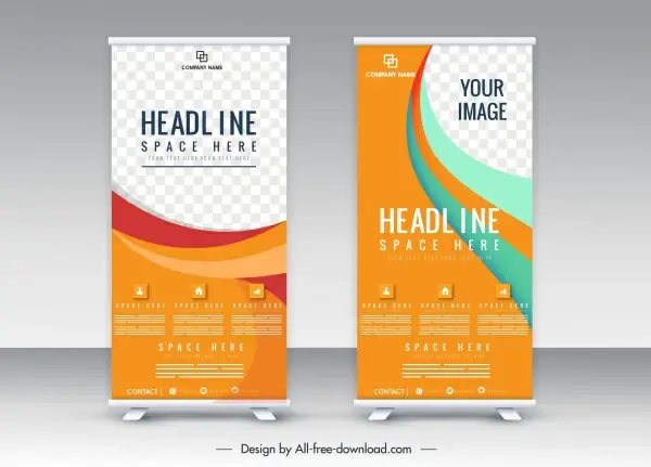 poster templates colorful vertical standee shape modern abstract