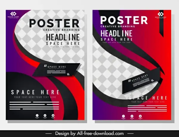poster templates modern motion design checkered decor
