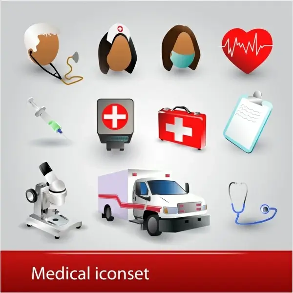 medical icons colored modern symbols sketch