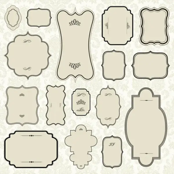 border templates elegant flat classic shapes