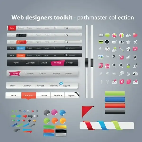practical web design kit 08 vector
