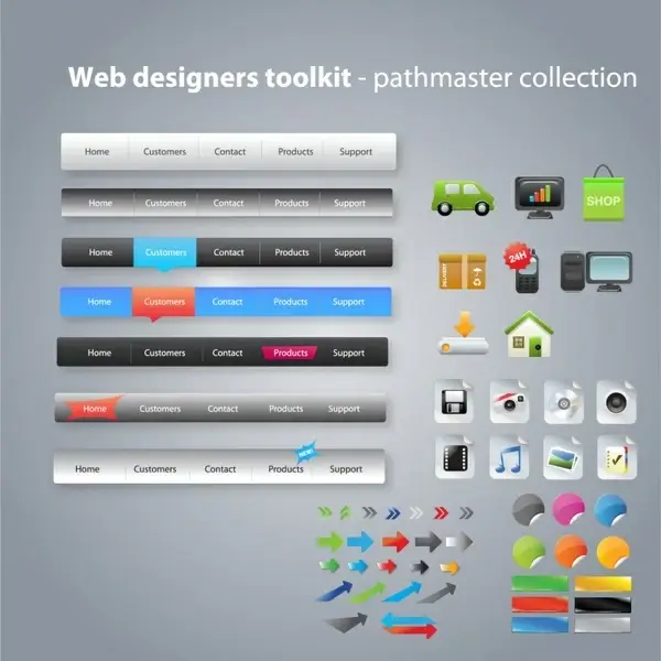 web design elements colorful modern decor