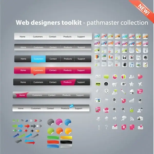 website design elements modern colored shapes
