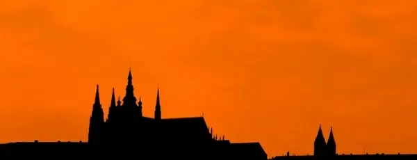 prague castle silhouette