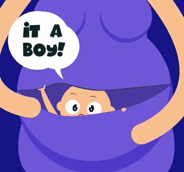 pregnancy background woman abdomen kid icons cartoon design