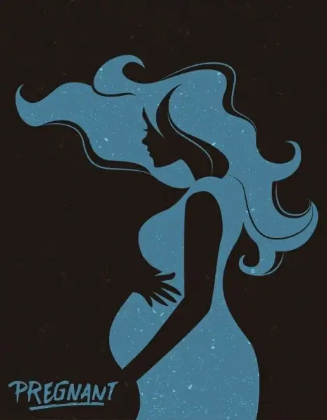 pregnant woman background dark silhouette decor