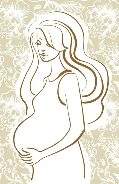 pregnant woman design elements vector set