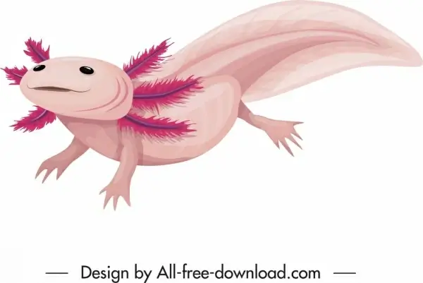 prehistoric animal icon amphibian creature colored classical sketch