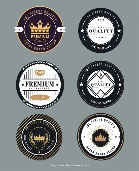 premium badge templates luxury flat circle decor