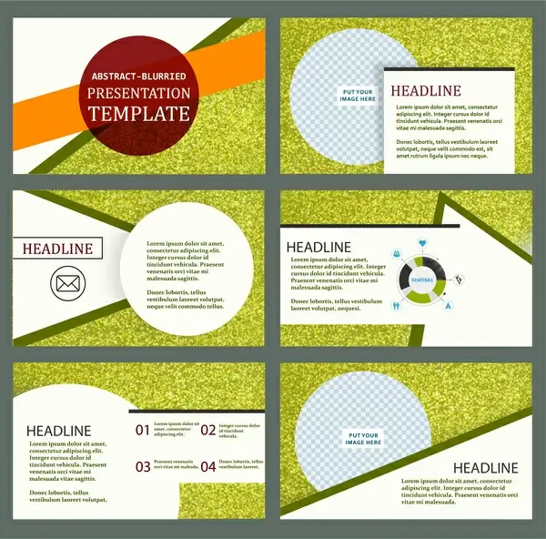 presentation template design with green abstract background
