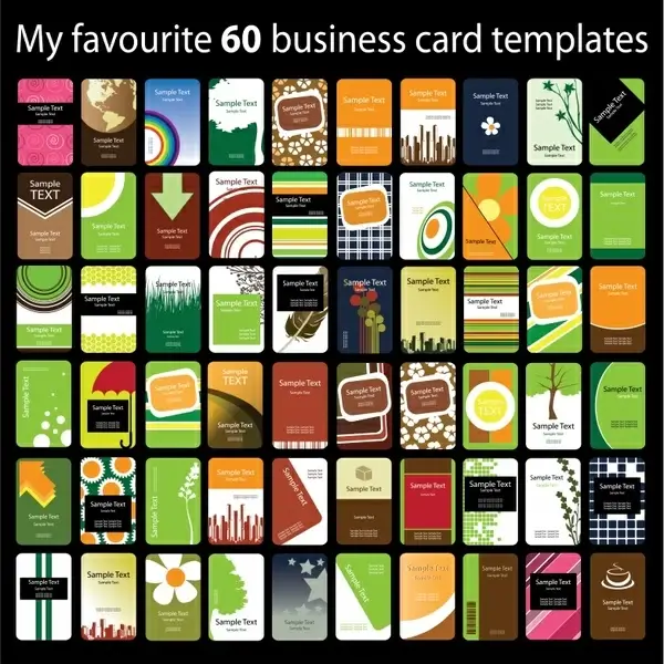 business cards templates collection colorful modern themes