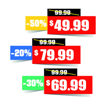 price sticker design vector