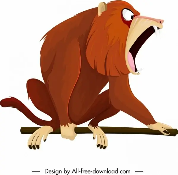 primate icon cynocephalus species sketch cartoon design