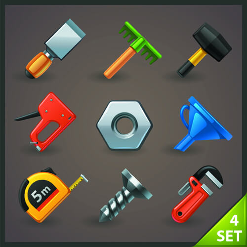 production tools creative vector set