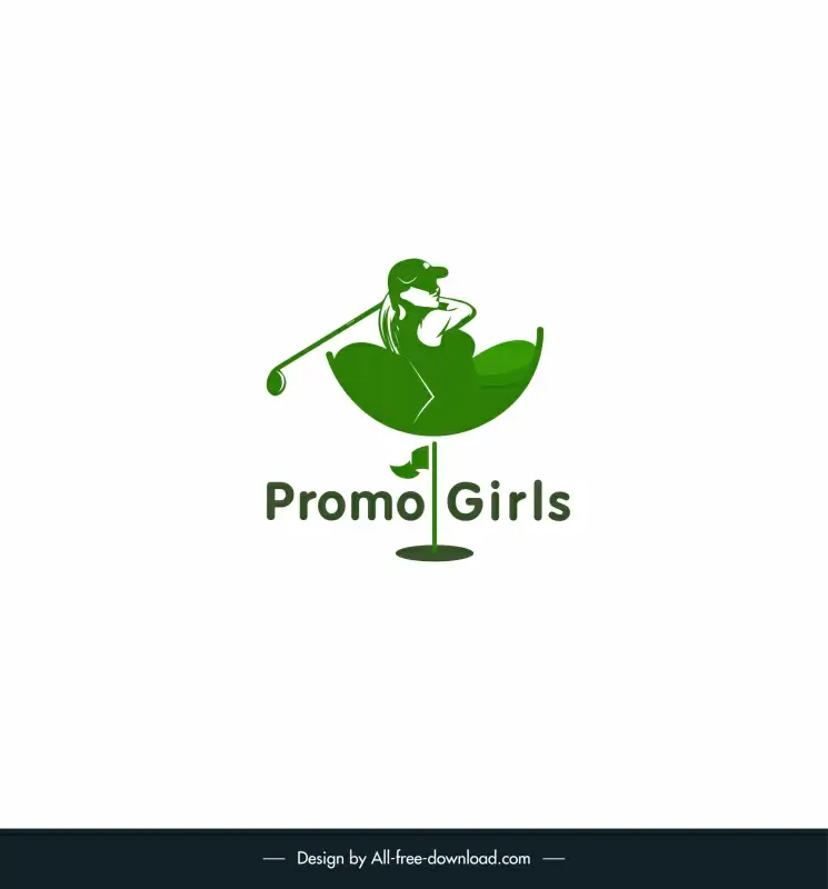 promo girls logotype dynamic silhouette design 