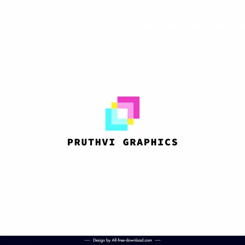 pruthvi graphics logo template colorful flat squares texts decor